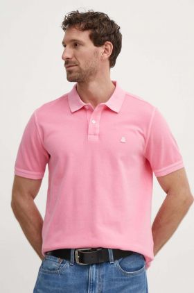 United Colors of Benetton polo de bumbac culoarea roz, neted