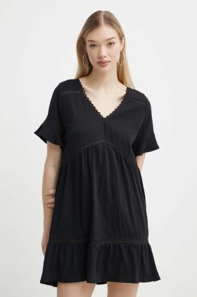 Protest rochie din bumbac Prtthirza culoarea negru, mini, evazati, 1612843