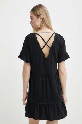 Protest rochie din bumbac Prtthirza culoarea negru, mini, evazati, 1612843