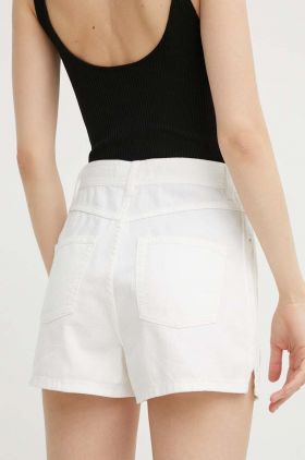 IRO pantaloni scurti din bumbac culoarea alb, neted, high waist