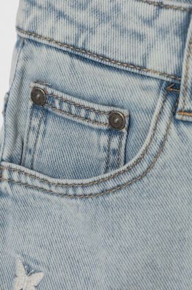 United Colors of Benetton pantaloni scurti din denim pentru copii cu imprimeu, talie reglabila