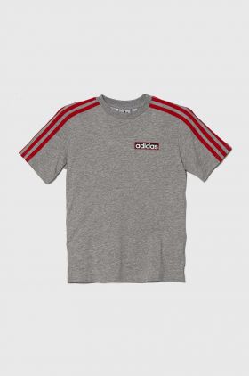 adidas Originals tricou de bumbac pentru copii culoarea gri, cu imprimeu