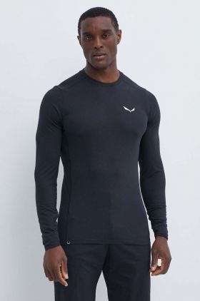 Salewa longsleeve sport Puez Dry culoarea negru, neted, 00-0000028864