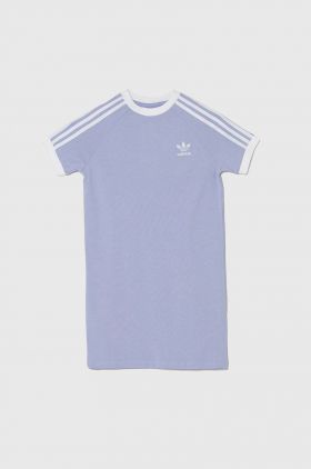 adidas Originals rochie din bumbac pentru copii culoarea violet, mini, drept