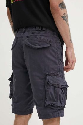 Superdry pantaloni scurti barbati, culoarea albastru marin