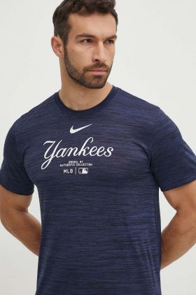 Nike tricou New York Yankees barbati, culoarea albastru marin, cu imprimeu