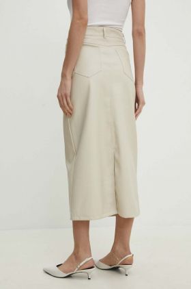 Answear Lab fusta culoarea bej, midi, drept