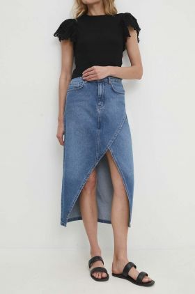 Answear Lab fusta jeans midi, drept