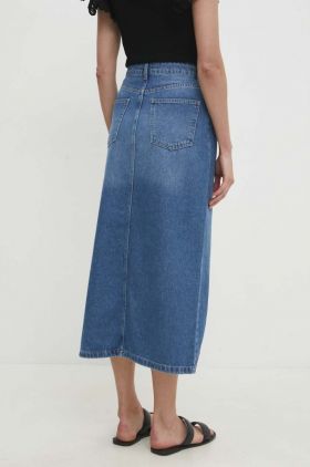 Answear Lab fusta jeans midi, drept