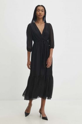 Answear Lab rochie culoarea negru, midi, evazati