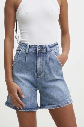 Answear Lab pantaloni scurti jeans femei, neted, high waist