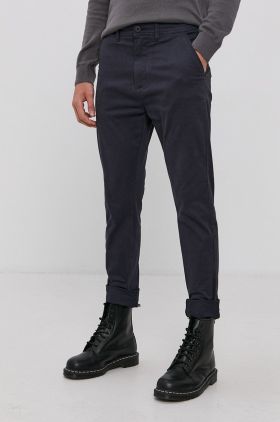 !SOLID Pantaloni bărbați, culoarea albastru marin, cu fason chinos