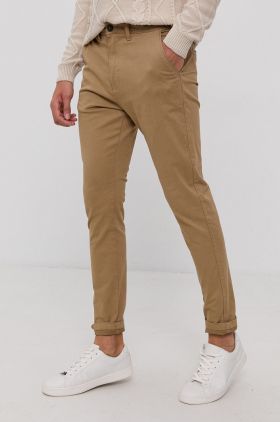 !SOLID Pantaloni bărbați, culoarea galben, cu fason chinos