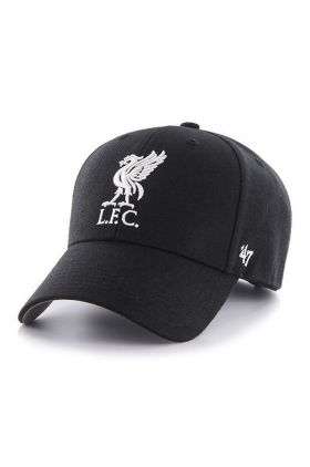 47brand șapcă EPL Liverpool culoarea negru, cu imprimeu