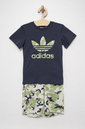 adidas Originals set de bumbac pentru copii HE6928 culoarea albastru marin