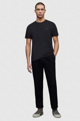 AllSaints tricou barbati, culoarea negru, neted