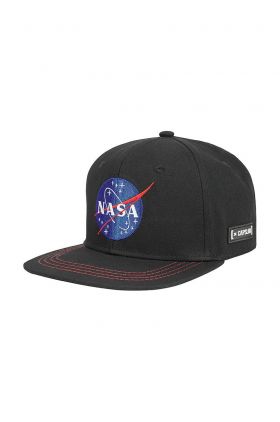 Capslab șapcă de baseball din bumbac X Nasa culoarea negru, cu imprimeu