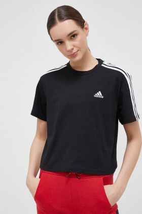 adidas tricou din bumbac culoarea negru