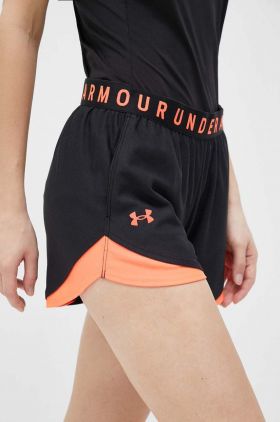 Under Armour pantaloni scurți de antrenament Play Up 3.0 culoarea negru, cu imprimeu, medium waist