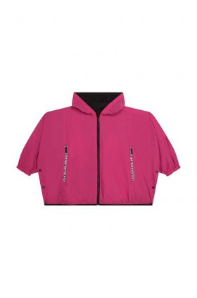 Dkny bluza cu două fețe copii culoarea negru, cu glugă, neted