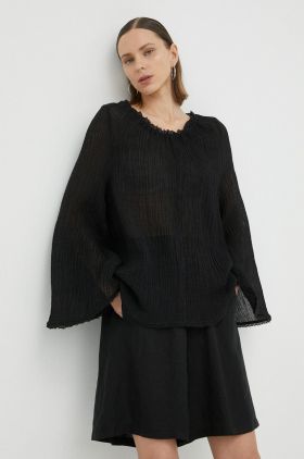 By Malene Birger bluza femei, culoarea negru, neted