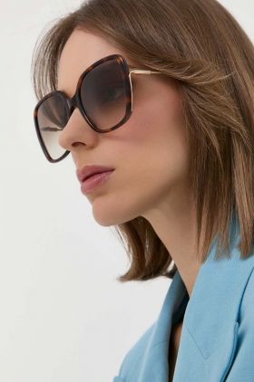 Chloé ochelari de soare femei, culoarea maro