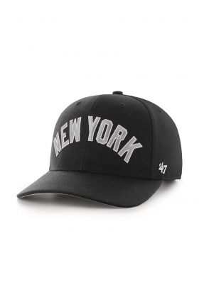 47brand șapcă din amestec de lână MLB New York Yankees culoarea negru, cu imprimeu