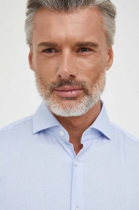 BOSS camasa din bumbac barbati, cu guler italian, slim