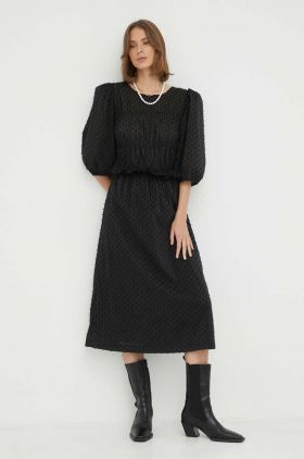 2NDDAY rochie culoarea negru, midi, evazati