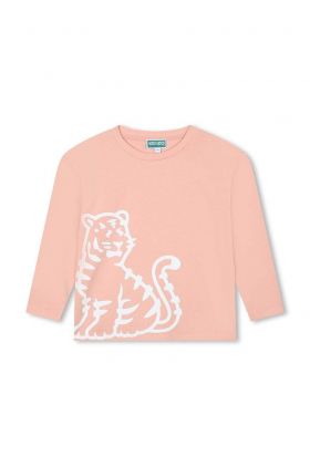 Kenzo Kids longsleeve din bumbac pentru copii culoarea roz