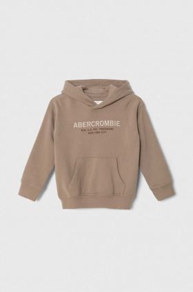 Abercrombie & Fitch bluza copii culoarea bej, cu glugă, modelator