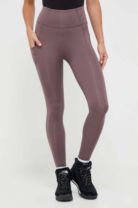 Columbia colanți sport Boundless Trek femei, culoarea violet, cu model 2033514