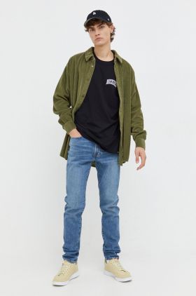 Abercrombie & Fitch jeansi 90'S barbati, culoarea albastru marin