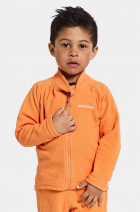 Didriksons bluza copii MONTE KIDS FULLZIP culoarea portocaliu, neted