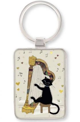 Breloc - Chat Musique Harpe | Kiub