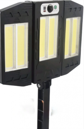 Lampa Solara Tripla 6 Led Cob Cu Senzor De Miscare Telecomanda