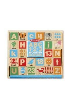 ABC, 1.2.3. Wooden blocks. Cuburi din lemn, Alfabetul