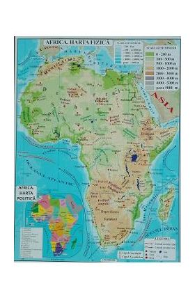 Africa + Australia - Harta Fizica A3