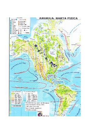 America - Harta Fizica + Harta Politica 1:46.000.000 (pliata)