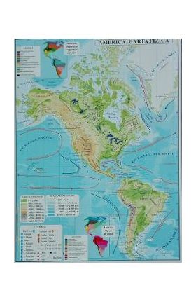 America - Harta Fizica + Harta Politica A3