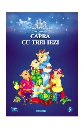 Capra cu trei iezi. Carte de colorat cu povesti