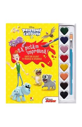 Disney. Prietenii catelusi. Sa pictam impreuna! Carte de colorat cu pensula si acuarele