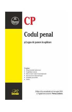 Codul penal si Legea de punere in aplicare Act. 8 ianuarie 2020