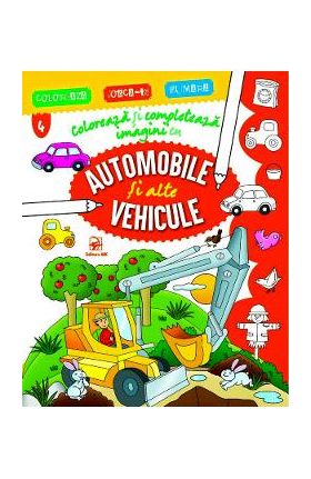 Coloreaza si completeaza imagini cu automobile si alte vehicule