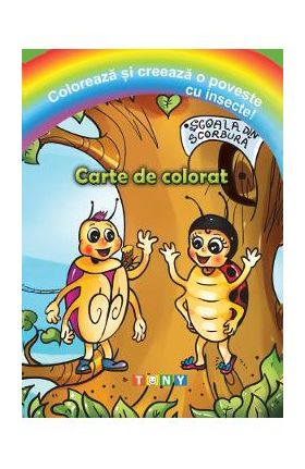 Coloreaza si creeaza o poveste cu insecte! Carte de colorat