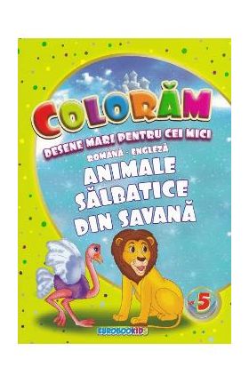 Coloram desene mari pentru cei mici: Animale salbatice din Savana