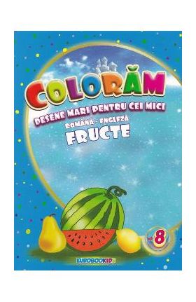 Coloram desene mari pentru cei mici: Fructe