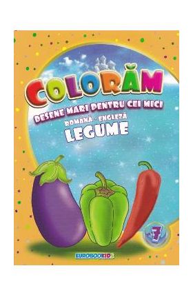 Coloram desene mari pentru cei mici: Legume