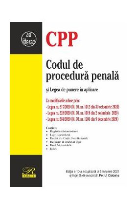 Codul de procedura penala si Legea de punere in aplicare Act. 5 ianuarie 2021