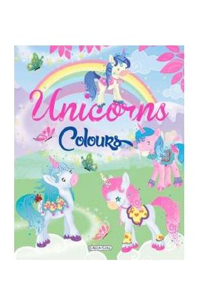 Carte de colorat. Unicorns Colours - verde